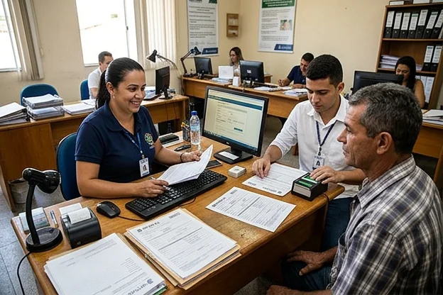 Equipe de despachante em Eunápolis guiando cliente na renovação de CNH.
