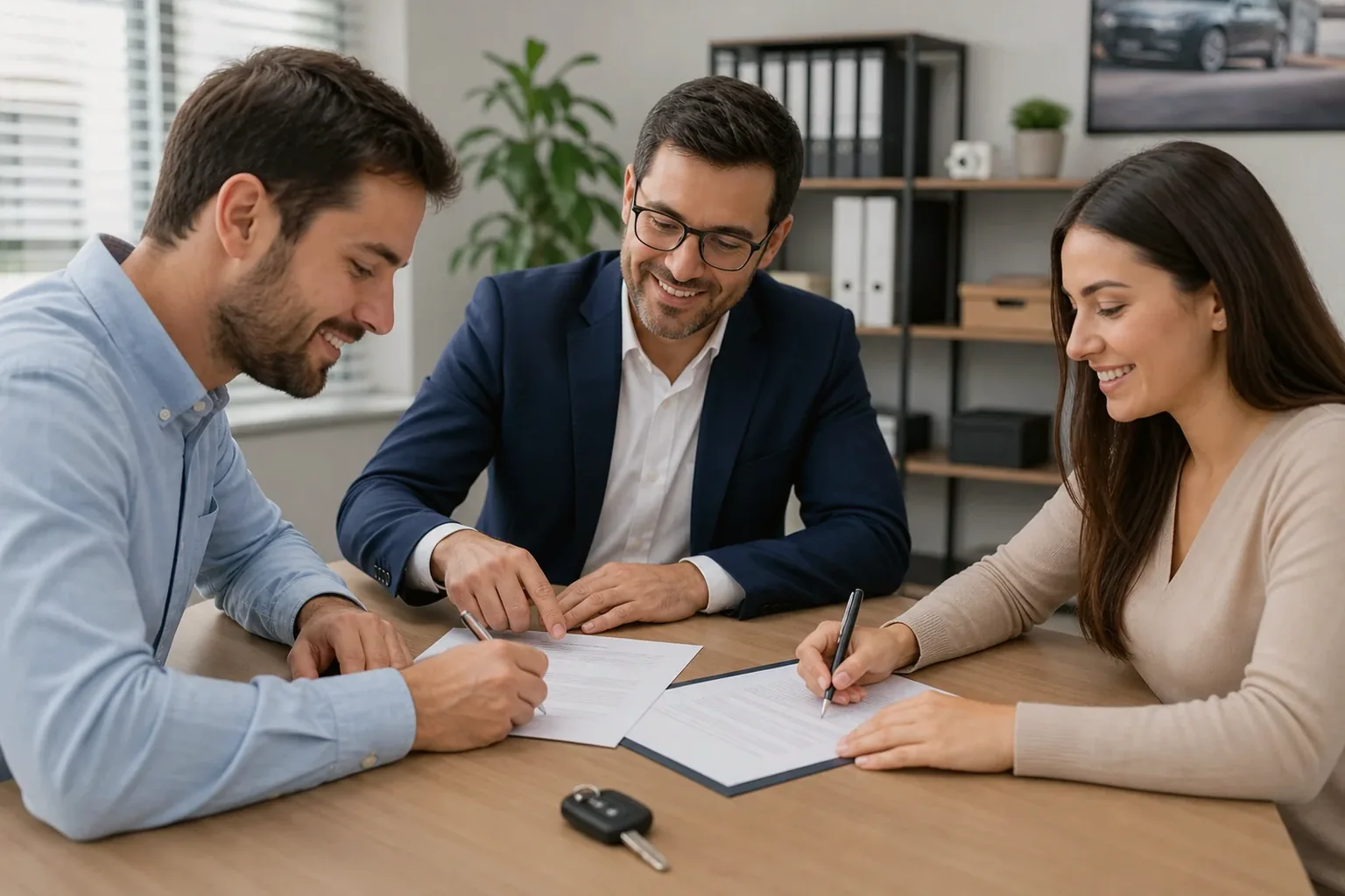 Equipe de despachante em Eunápolis trabalhando na transferência de propriedade de um veículo.